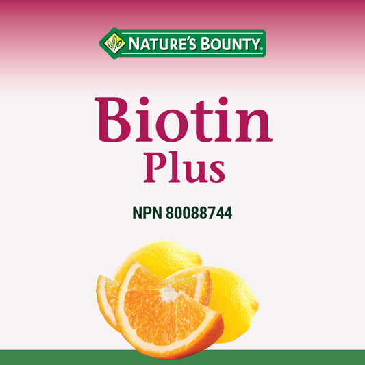 NATURE'S BOUNTY Biotin Plus Vitamin C & E, Helps Maintain Health Of Normal Hair And Skin, Ummies, 80 Count
