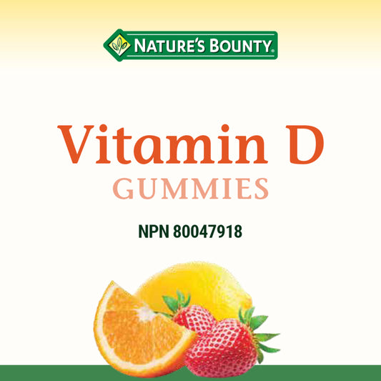 NATURE'S BOUNTY Vitamin D3 1000 Iu Gummies, Value Size, Helps Support Bone Health, Strawberry, Orange & Lemon Flavoured, Ummies, 175 Count