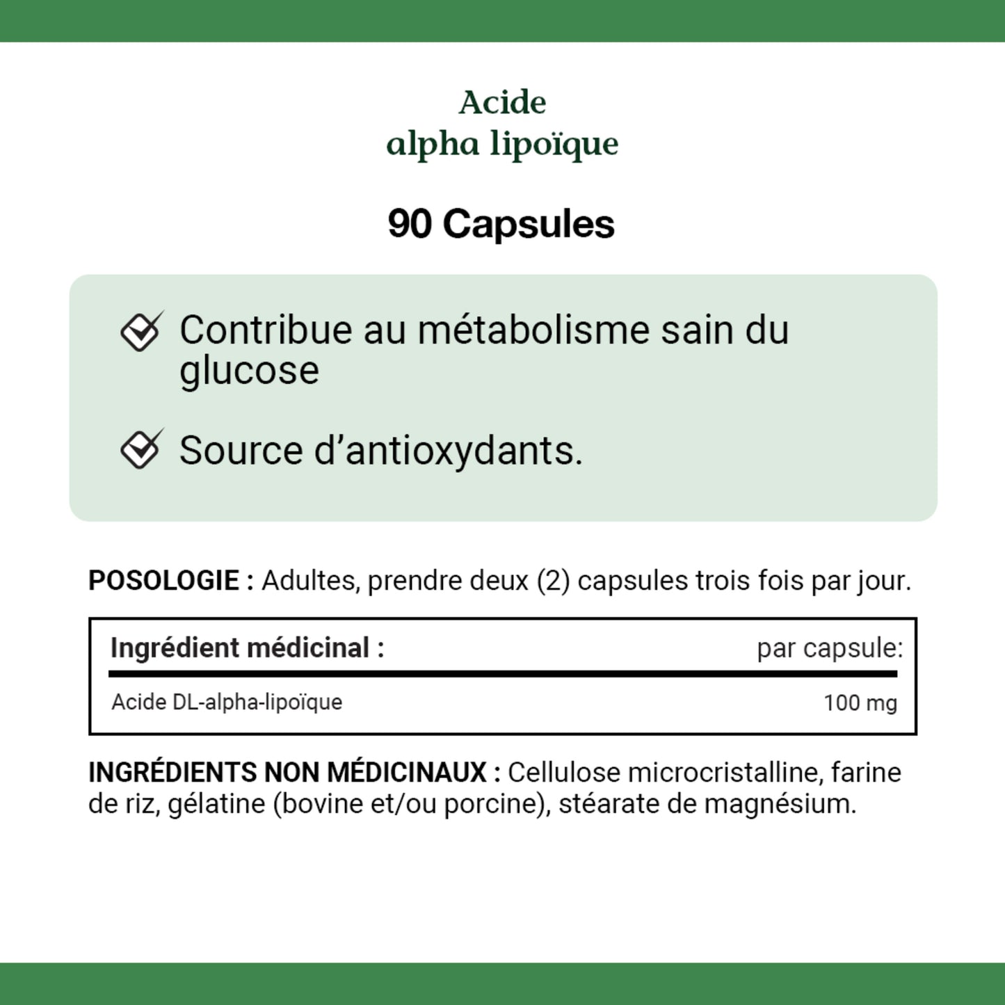 Alpha Lipoic Acid, 100 mg, For Glucose Metabolism