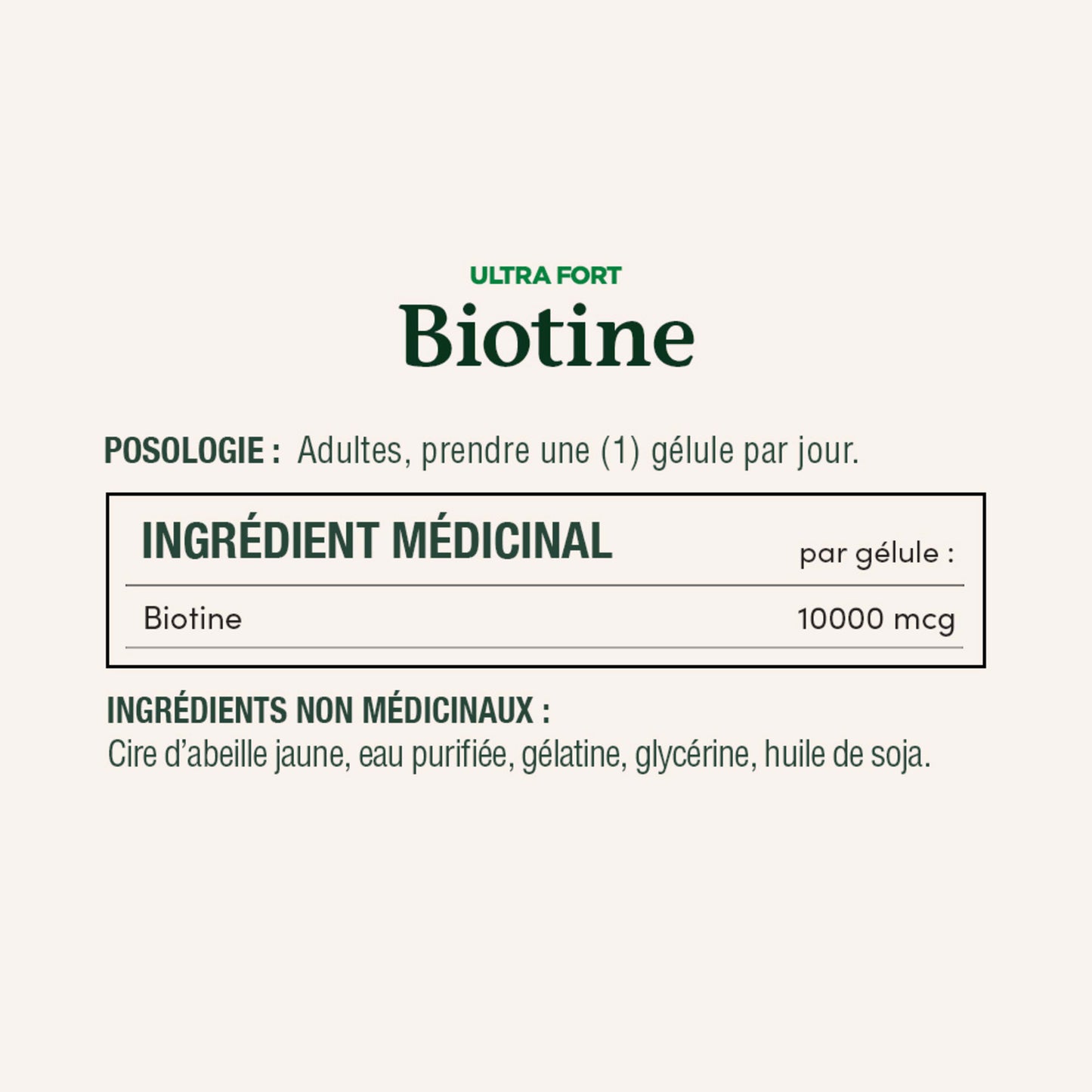 Biotine, ultra-fort, 10 000 mcg, gélules||FR
