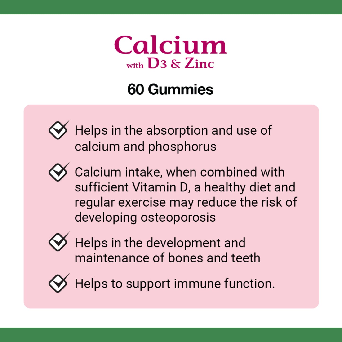 Calcium With D3 & Zinc, Gummies