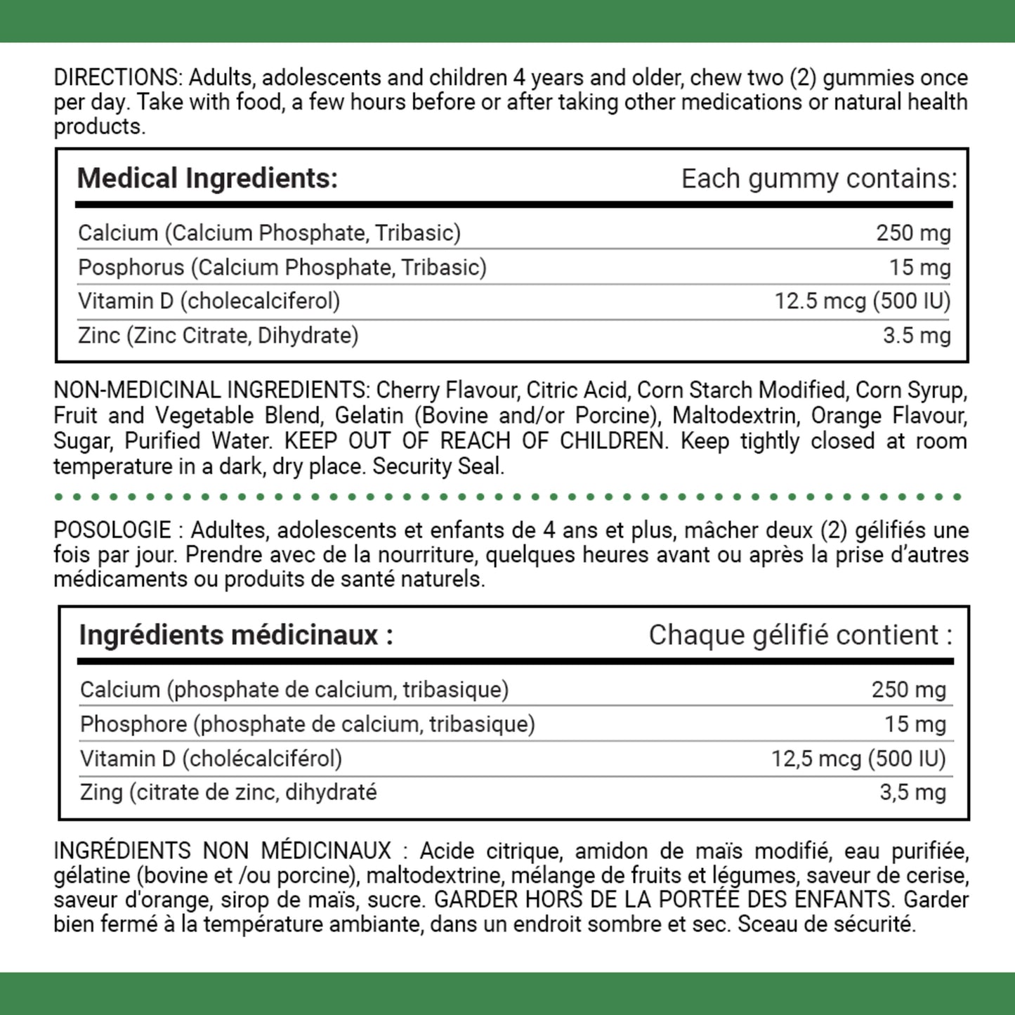 Calcium With D3 & Zinc, Gummies