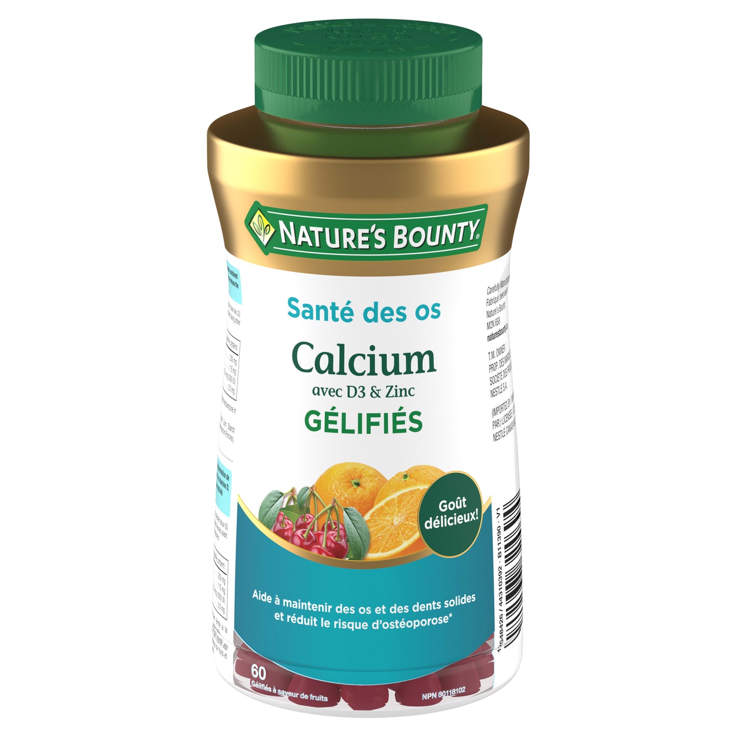 Calcium avec D3 et zinc, gélifiés||FR