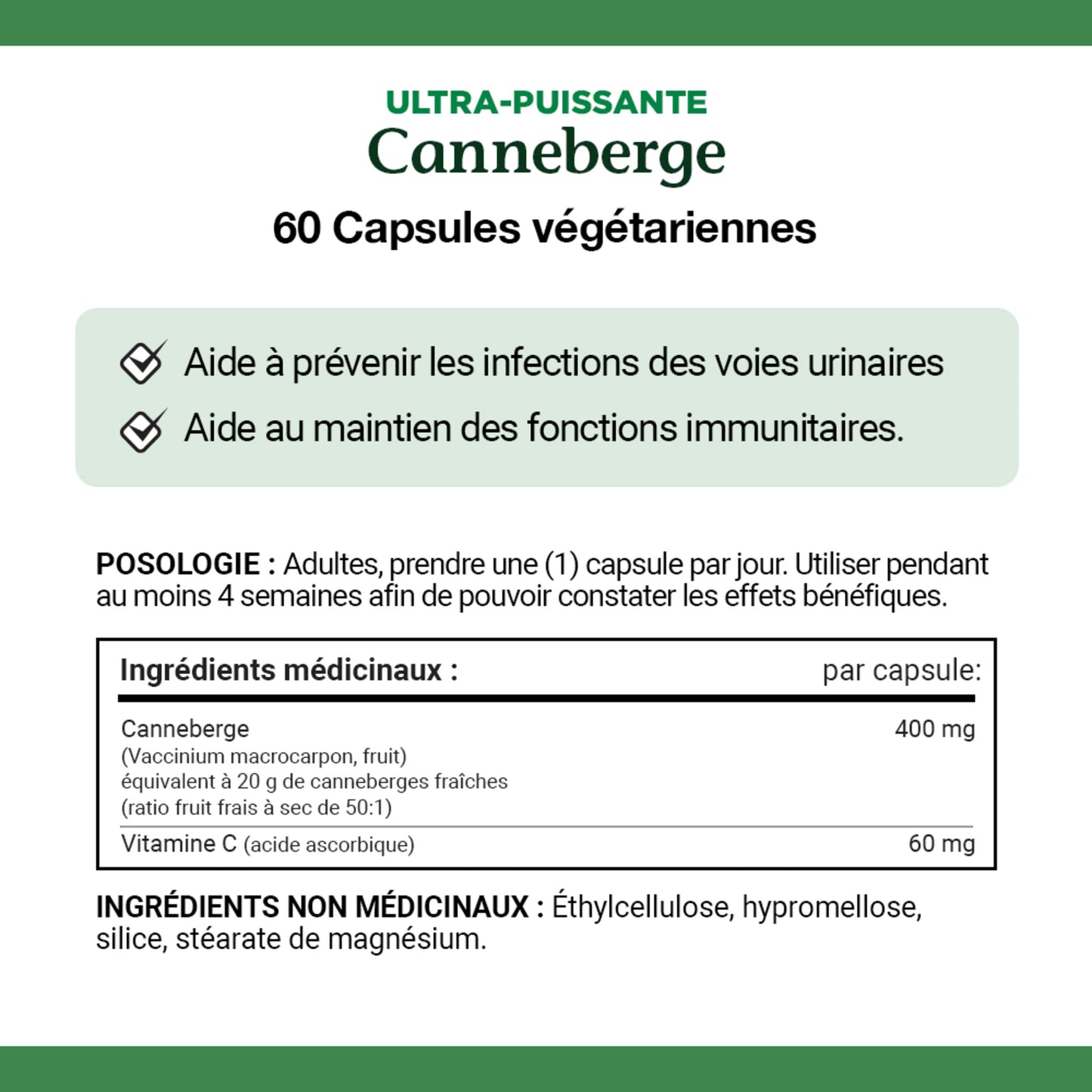 Canneberge, ultra-puissante, 20 000 mg, capsules||FR