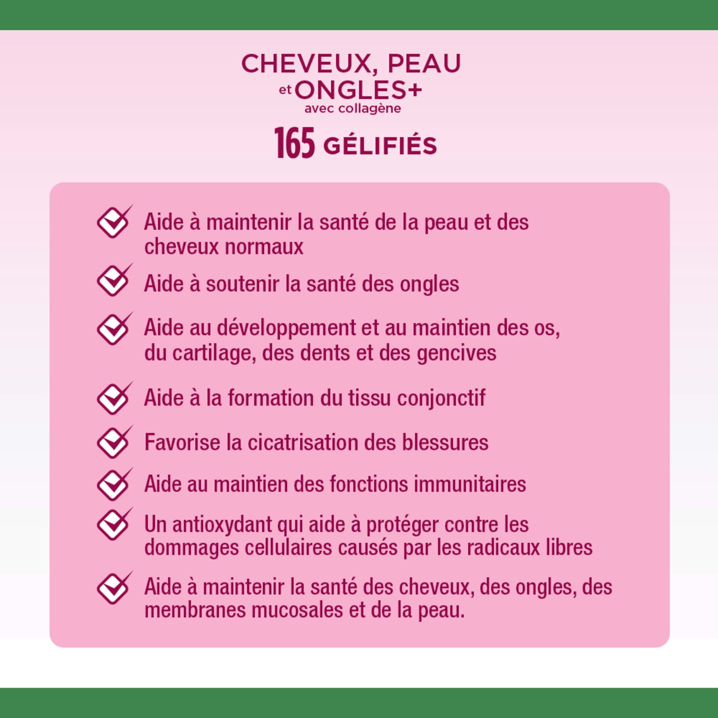 Cheveux, peau et ongles plus collagène, gélifiés||FR