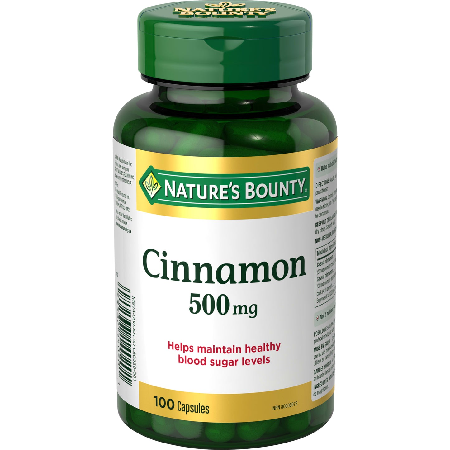 Cinnamon, 500 mg, For Healthy Blood Sugar Levels