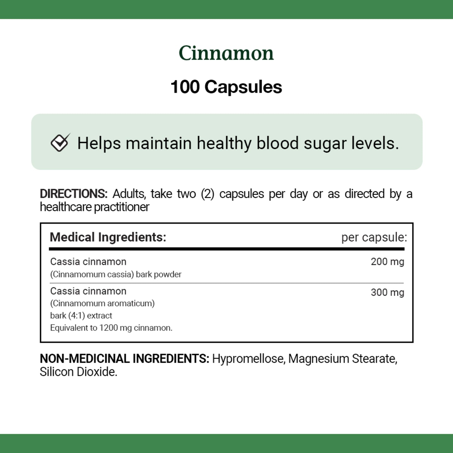 Cinnamon, 500 mg, For Healthy Blood Sugar Levels