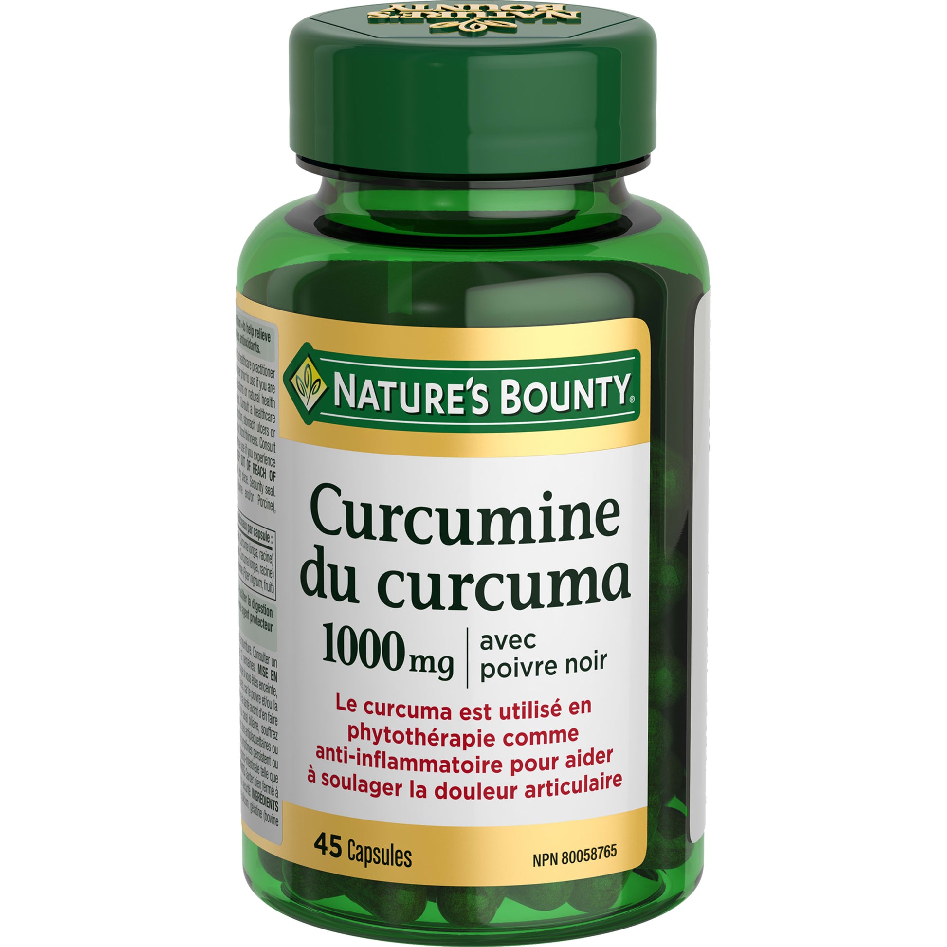 Curcumine du curcuma avec poivre noir, 1 000 mg||FR