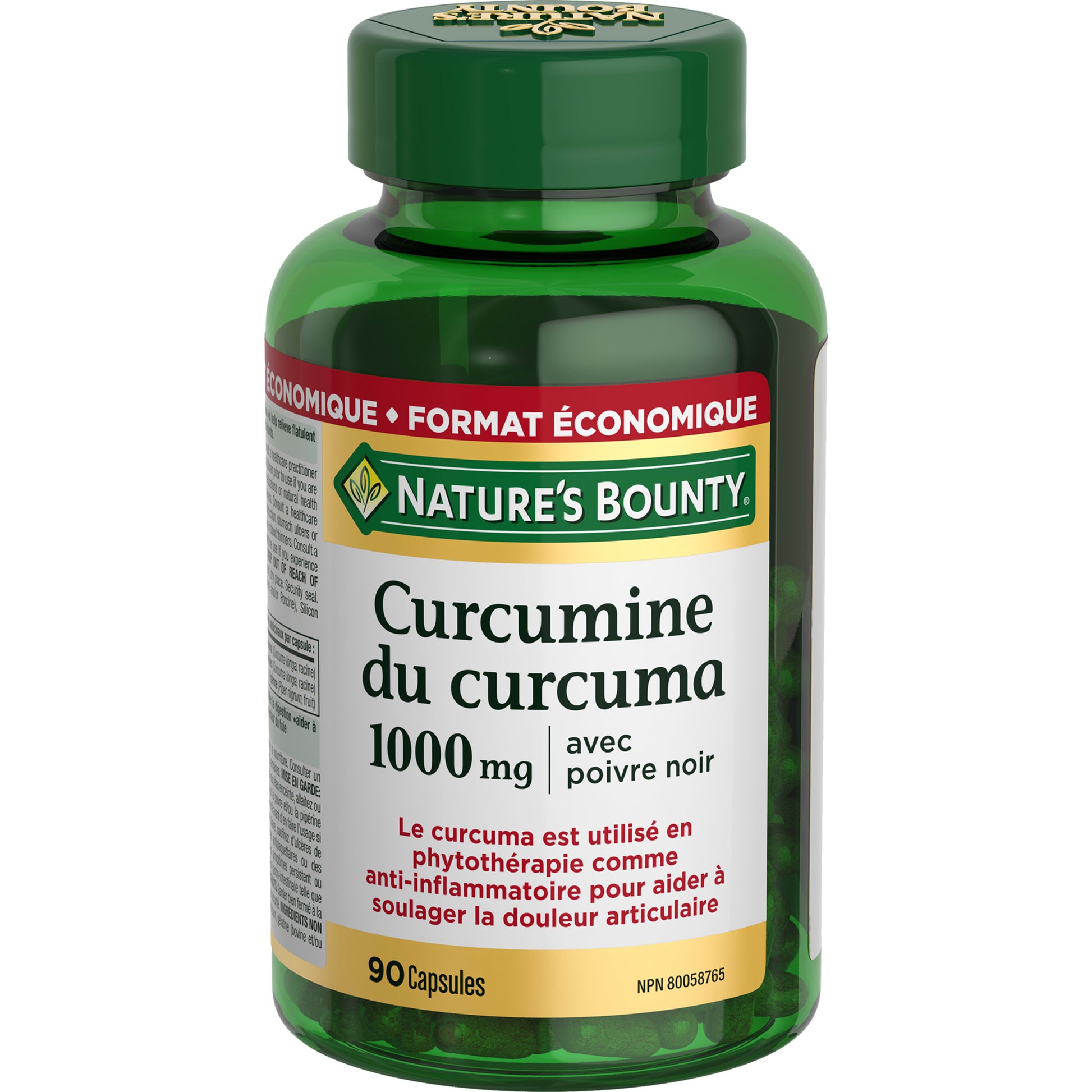 Curcumine du curcuma avec poivre noir, 1 000 mg||FR