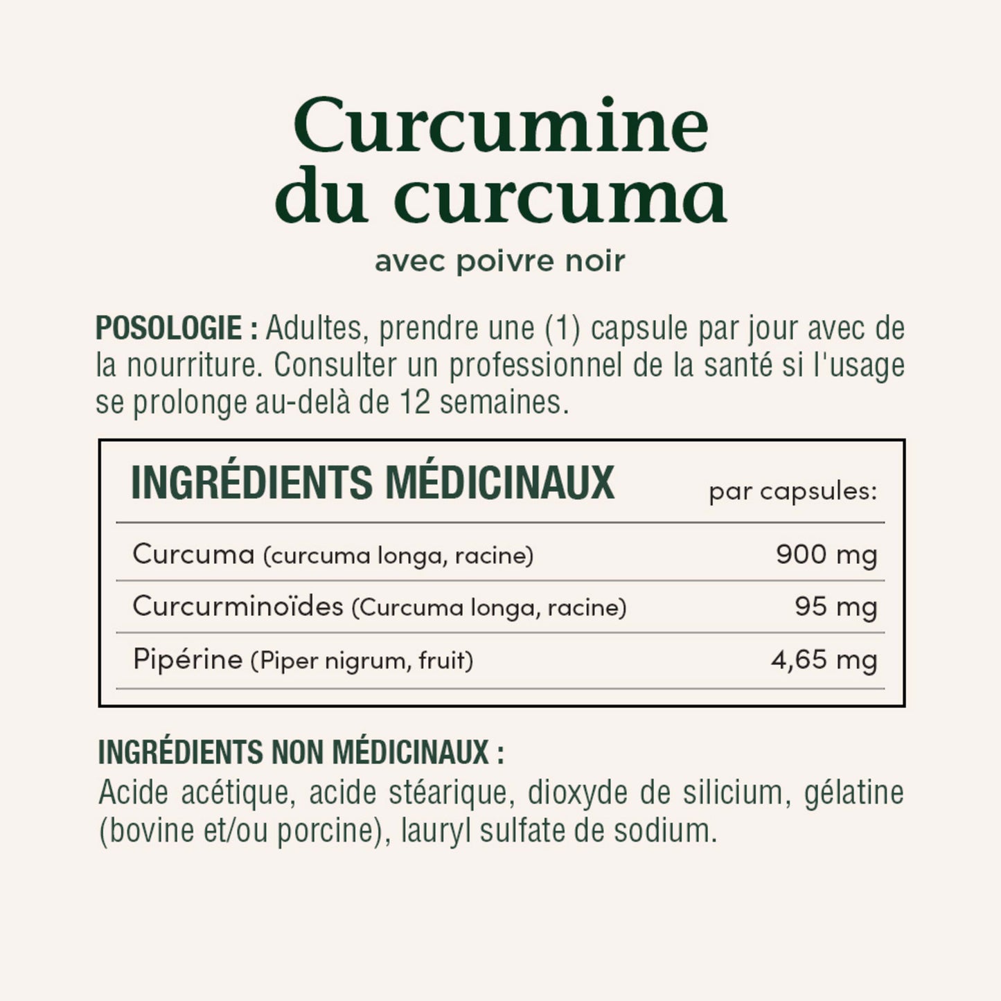 Curcumine du curcuma avec poivre noir, 1 000 mg||FR