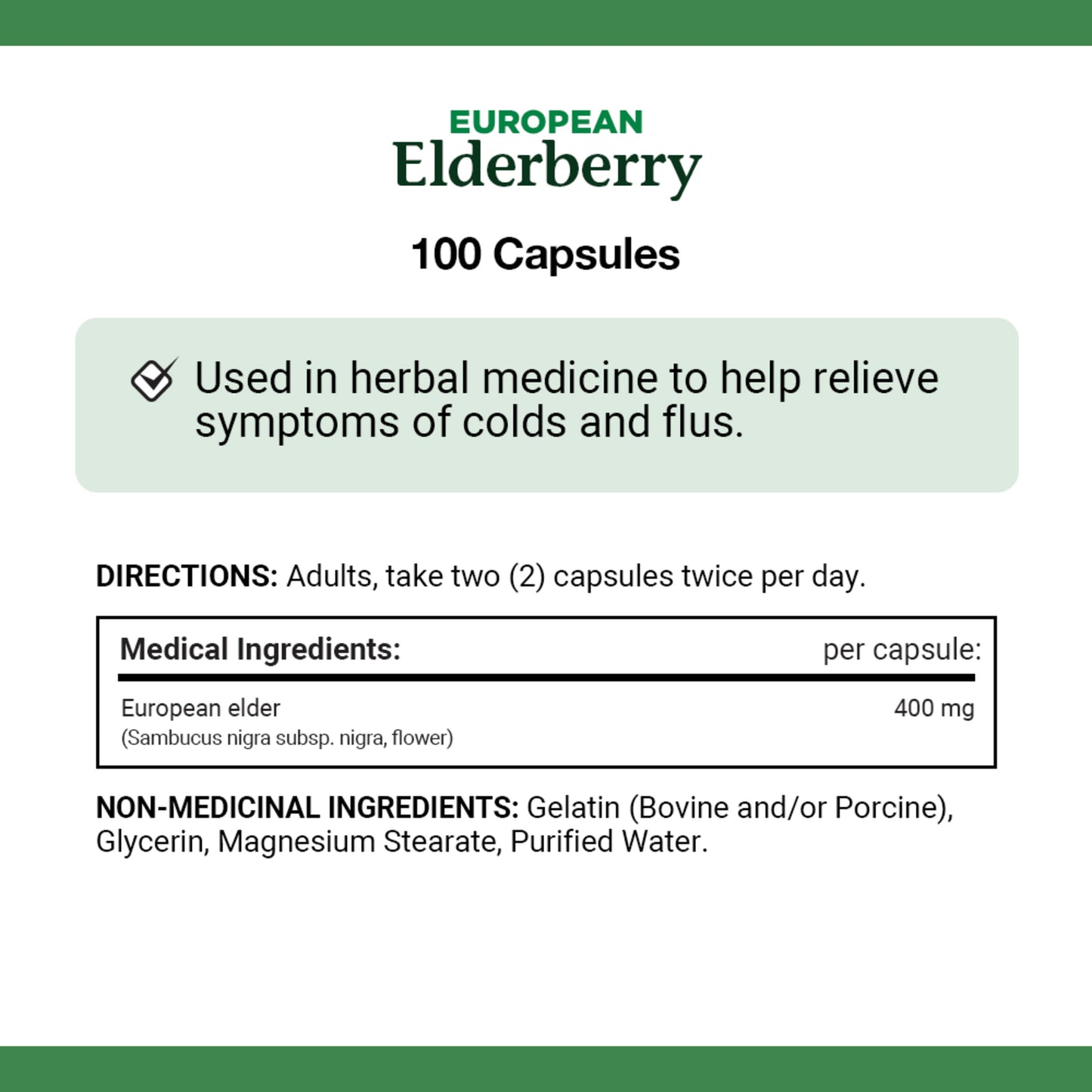 European Elderberry, 400 mg