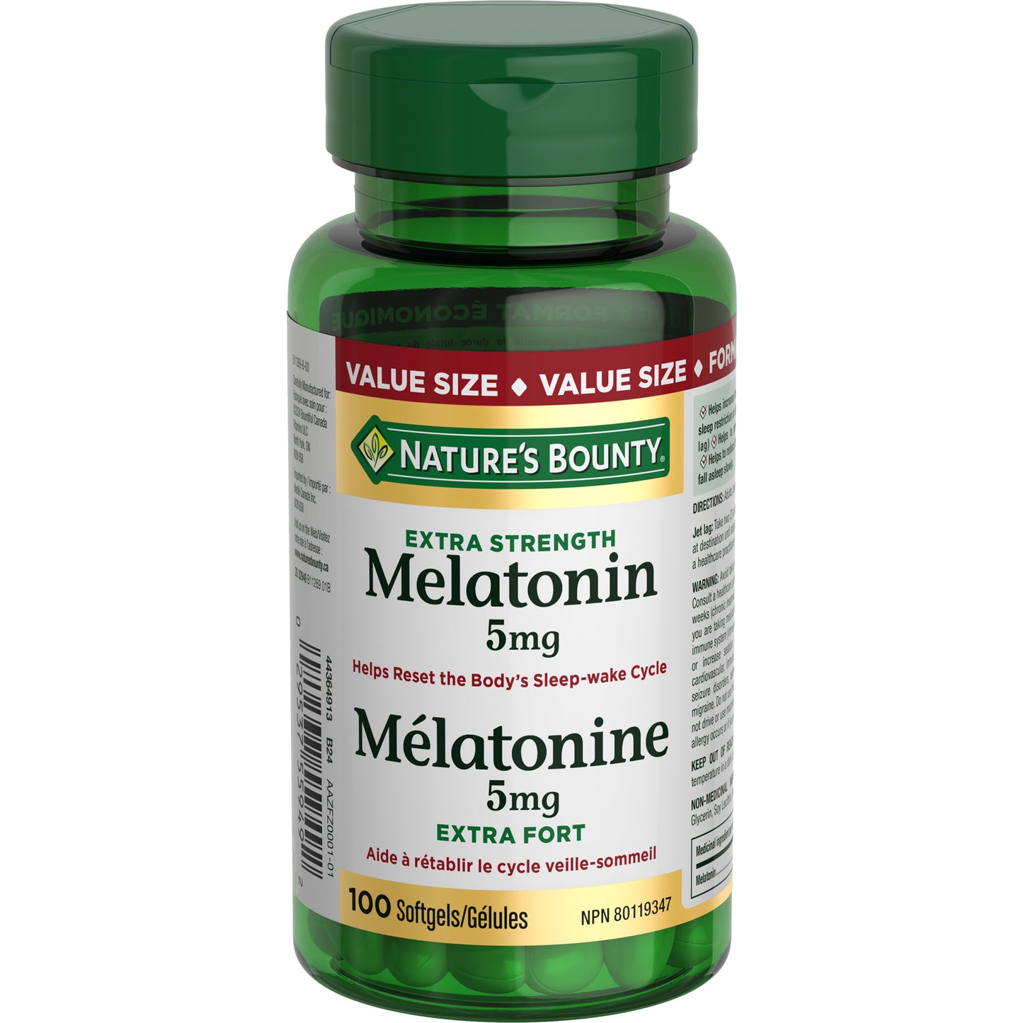 Extra Strength Melatonin 5 mg, 100 Softgels