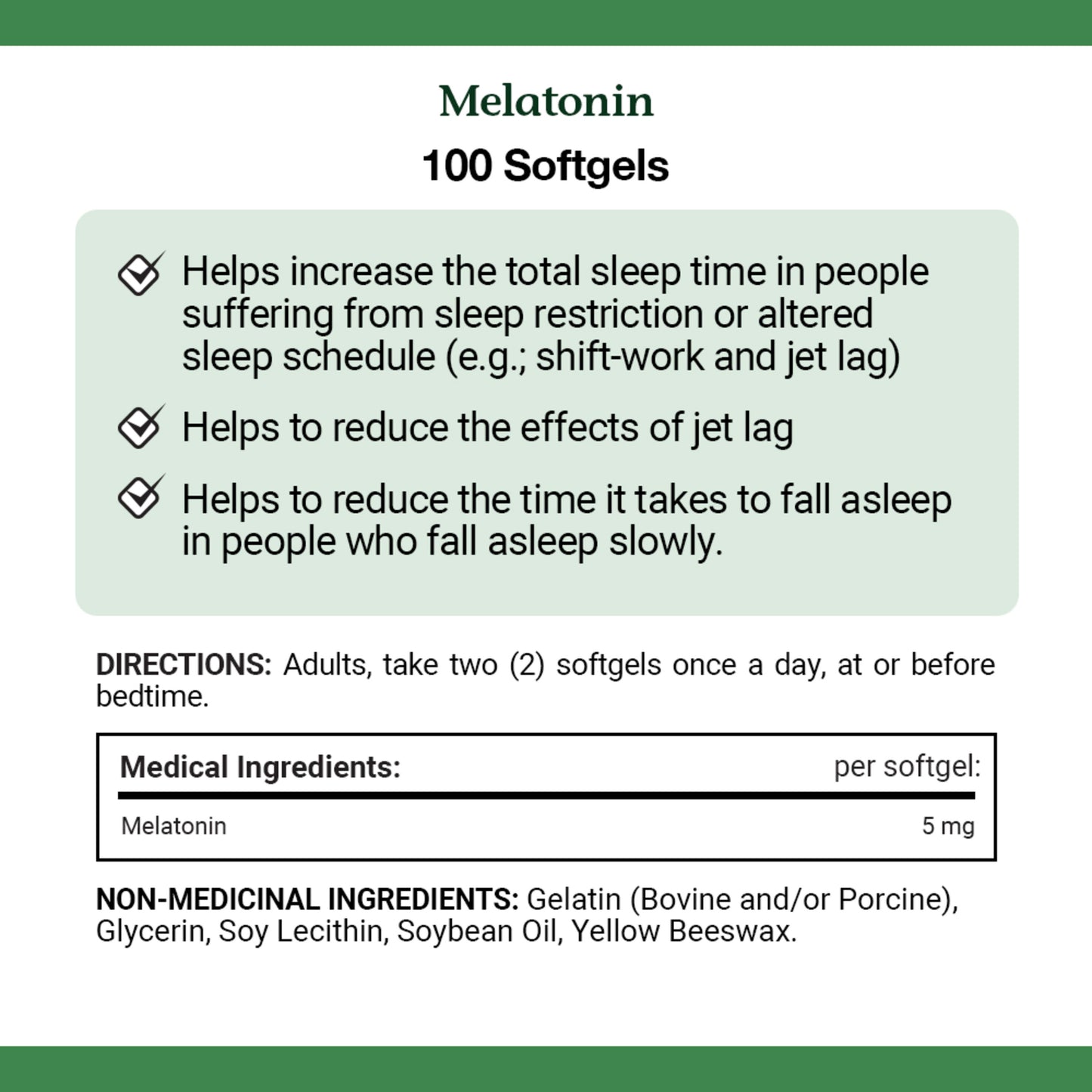 Extra Strength Melatonin 5 mg, 100 Softgels