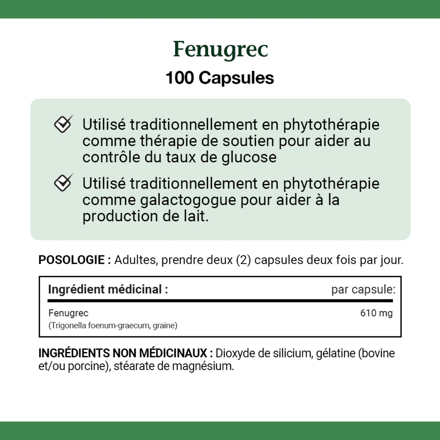 Fenugreek, 610 mg, 100 Capsules