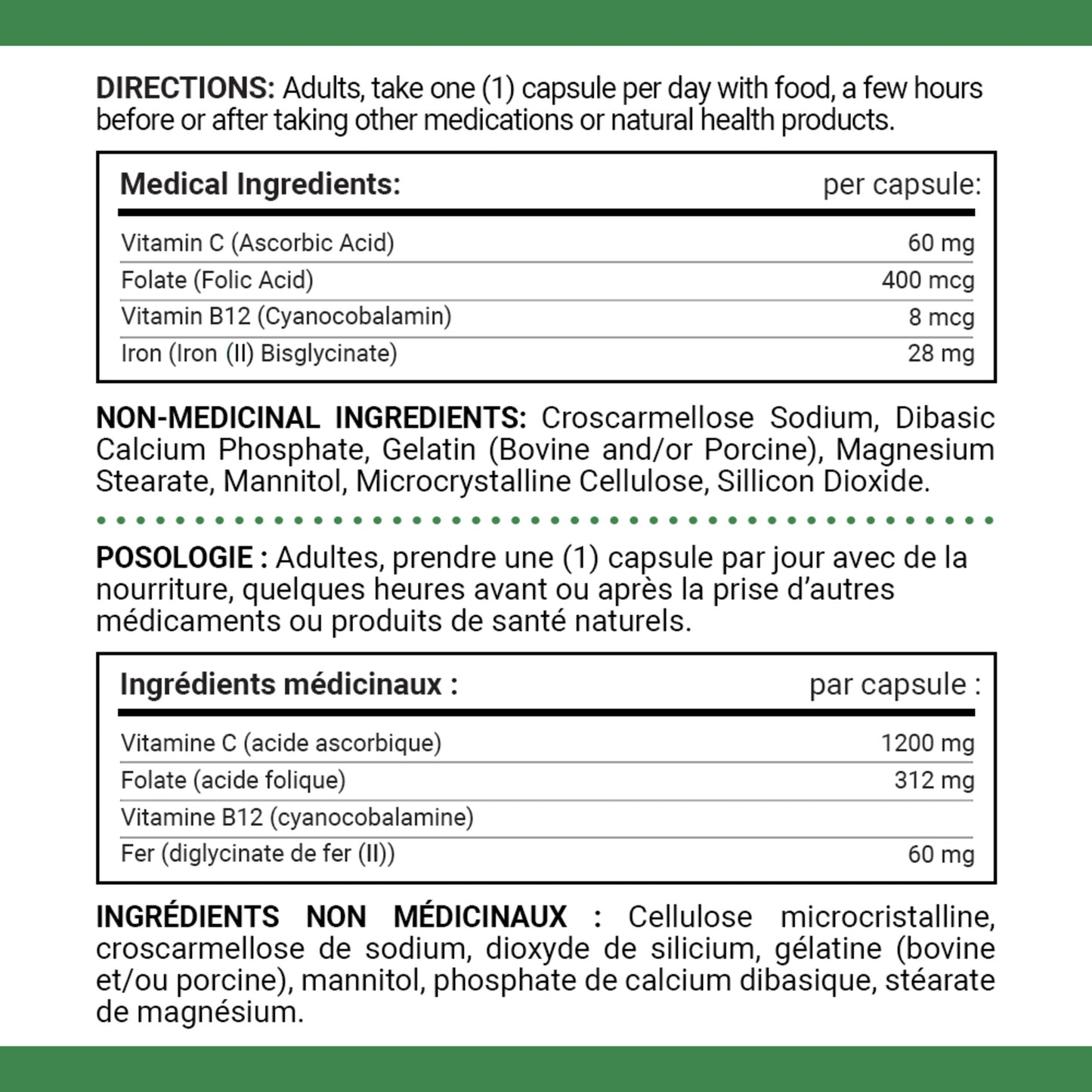 Gentle Iron 28 mg, Helps Prevent Anemia, Capsules||EN