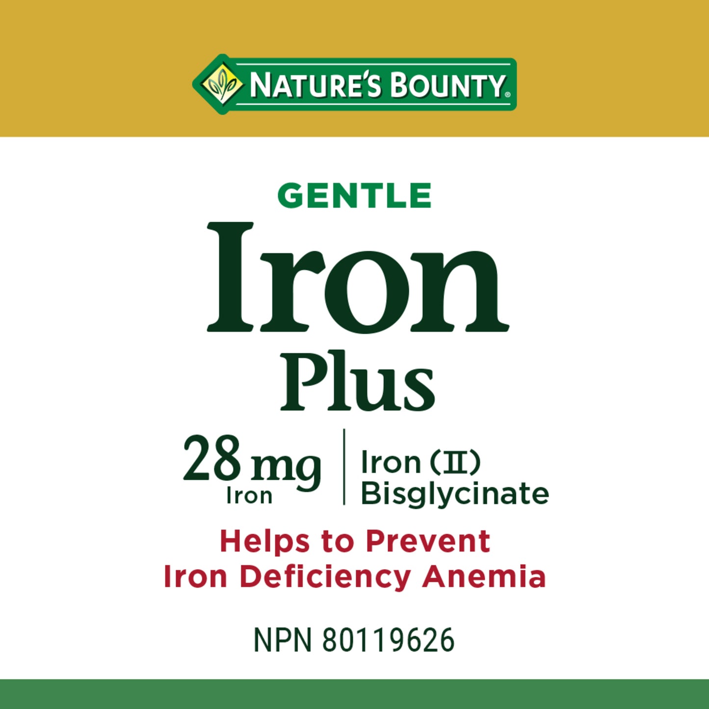Gentle Iron 28 mg, Helps Prevent Anemia, Capsules