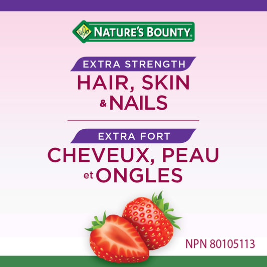 Hair, Skin & Nails, Extra Strength, Gummies||EN