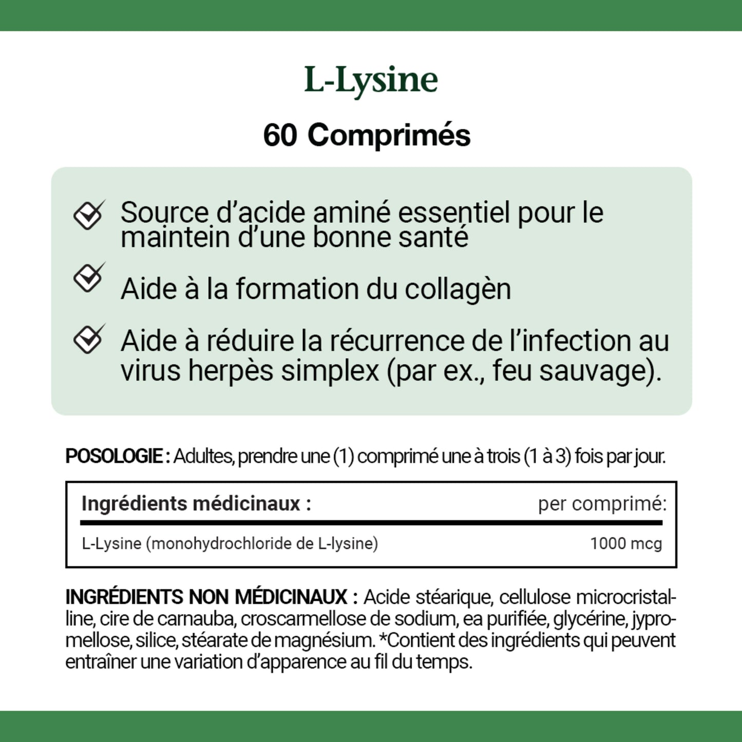 L-Lysine, 1000 mg, 60 Tablets