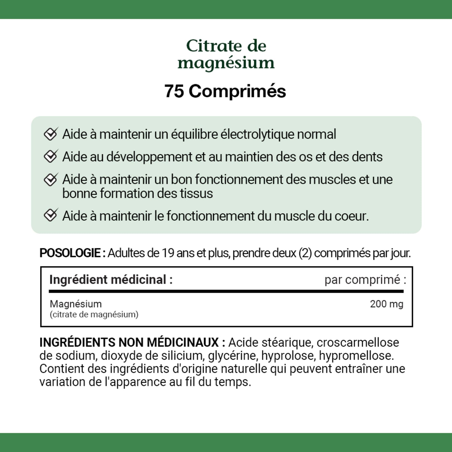 Magnesium Citrate, 200 mg, Tablets