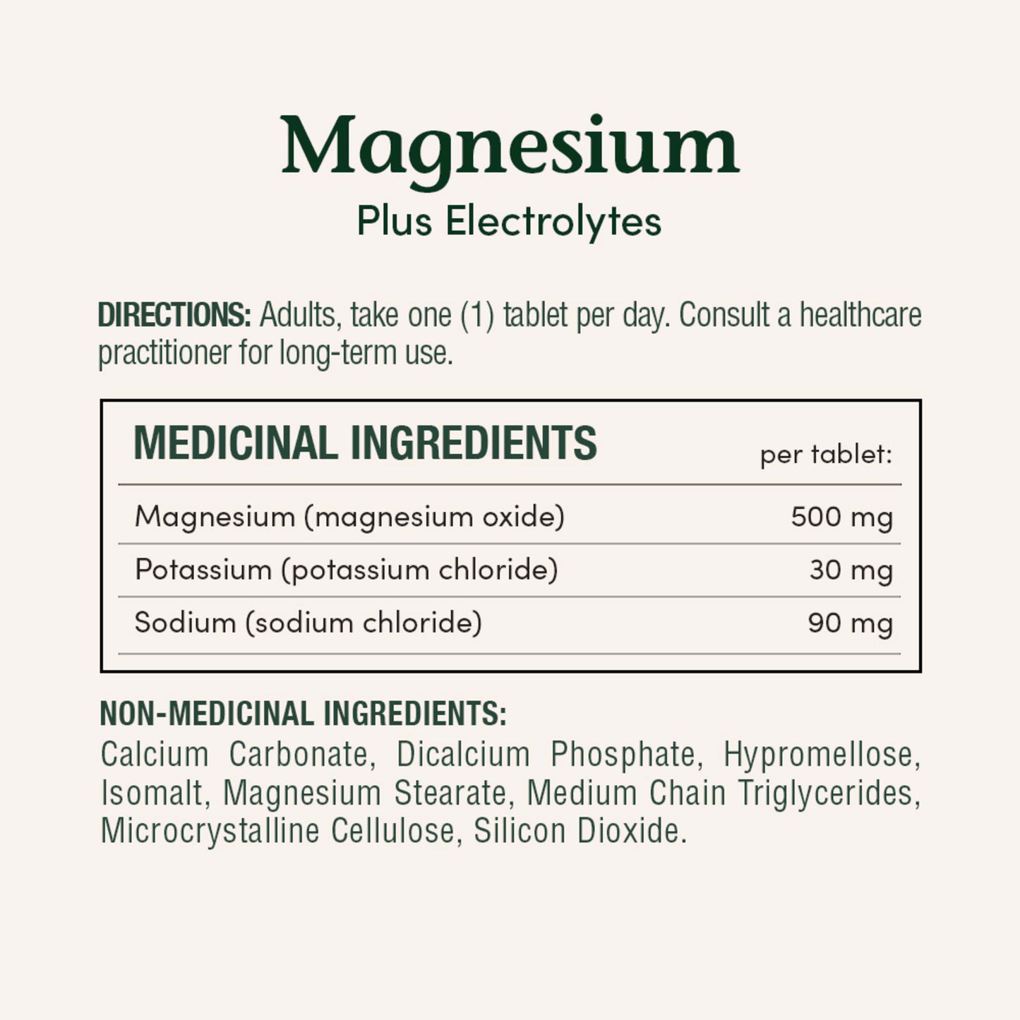 Magnesium Plus Electrolytes, 500 mg, Tablets