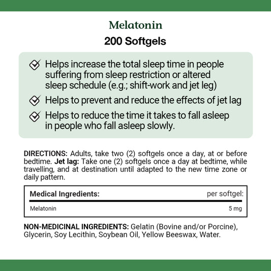 Melatonin, Extra Strength, 5 mg, Softgels||EN