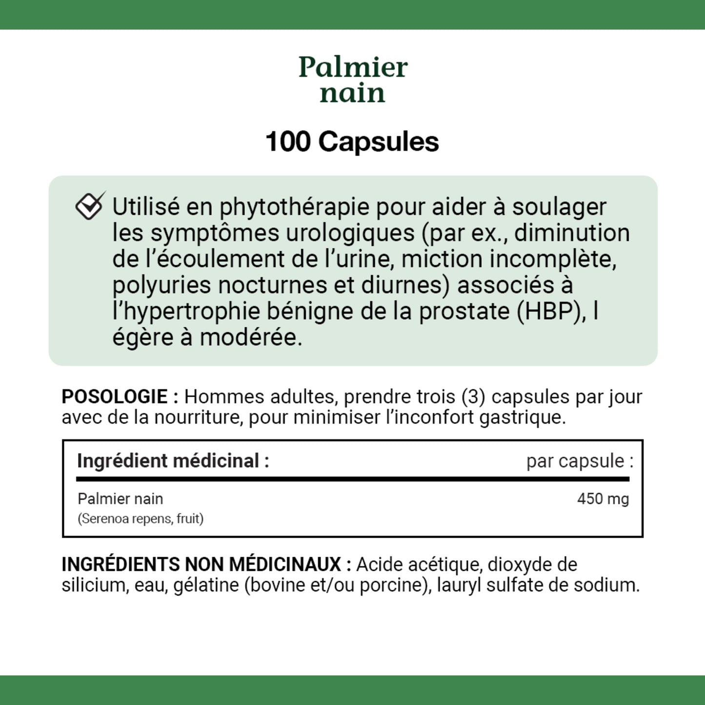 Saw Palmetto, 450 mg, Capsules