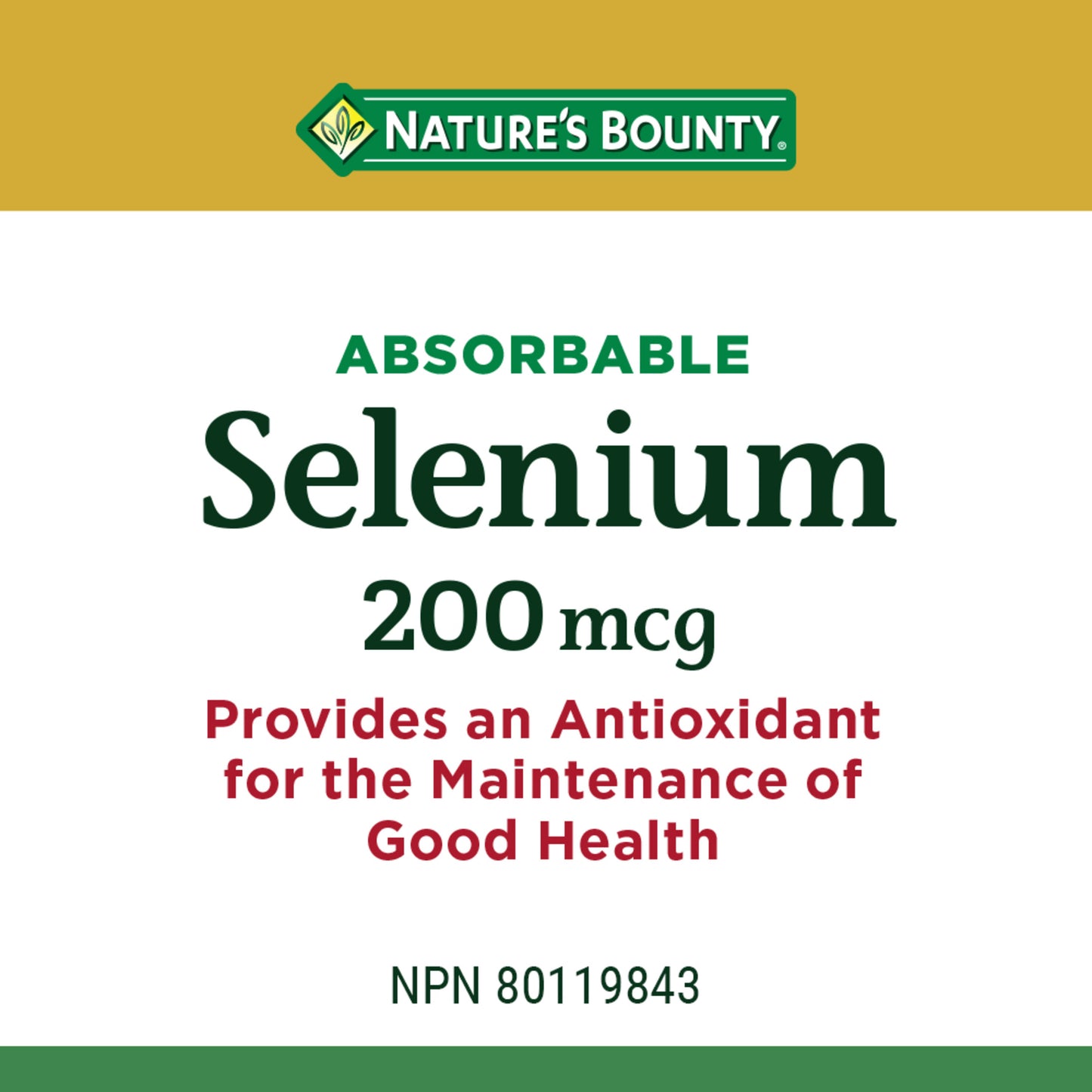 Selenium, Absorbable, 200 mcg, Antioxidant