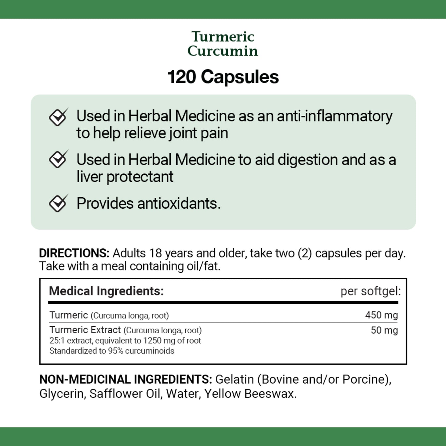 Turmeric Curcumin, 450 mg, Anti-inflammatory
