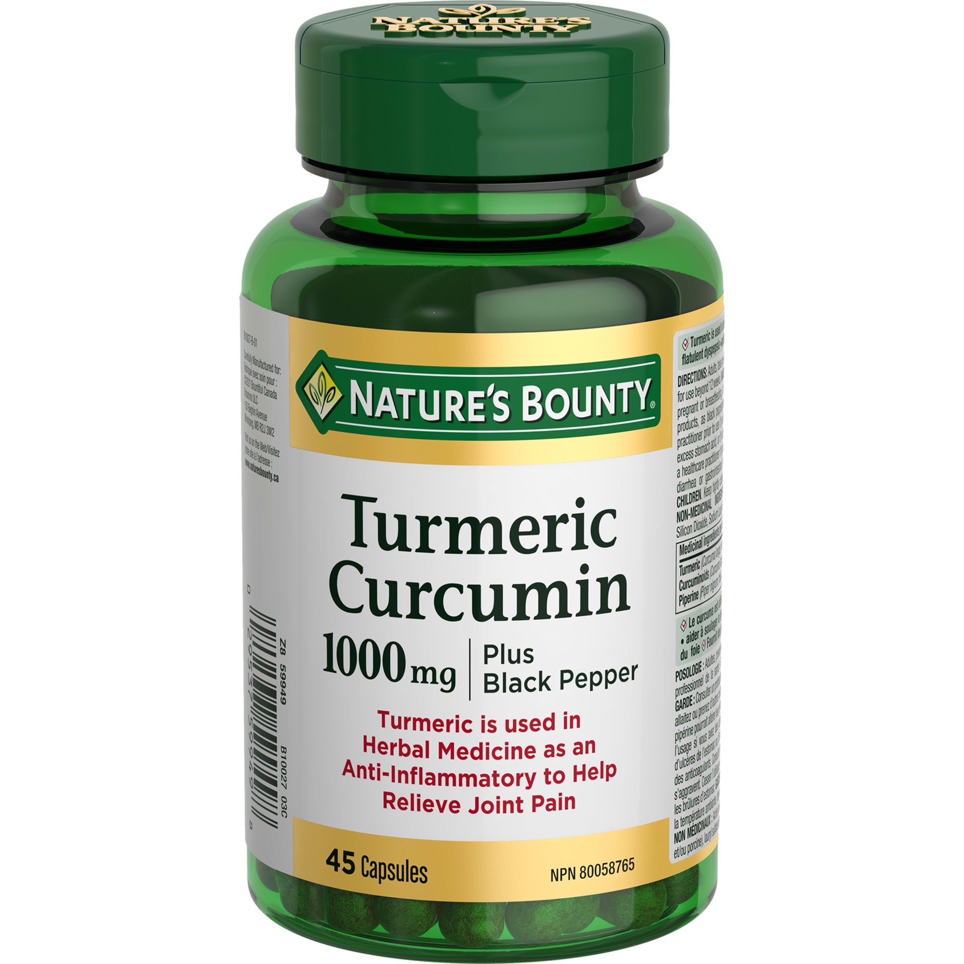 Turmeric Curcumin Plus Black Pepper, 1000 mg||EN