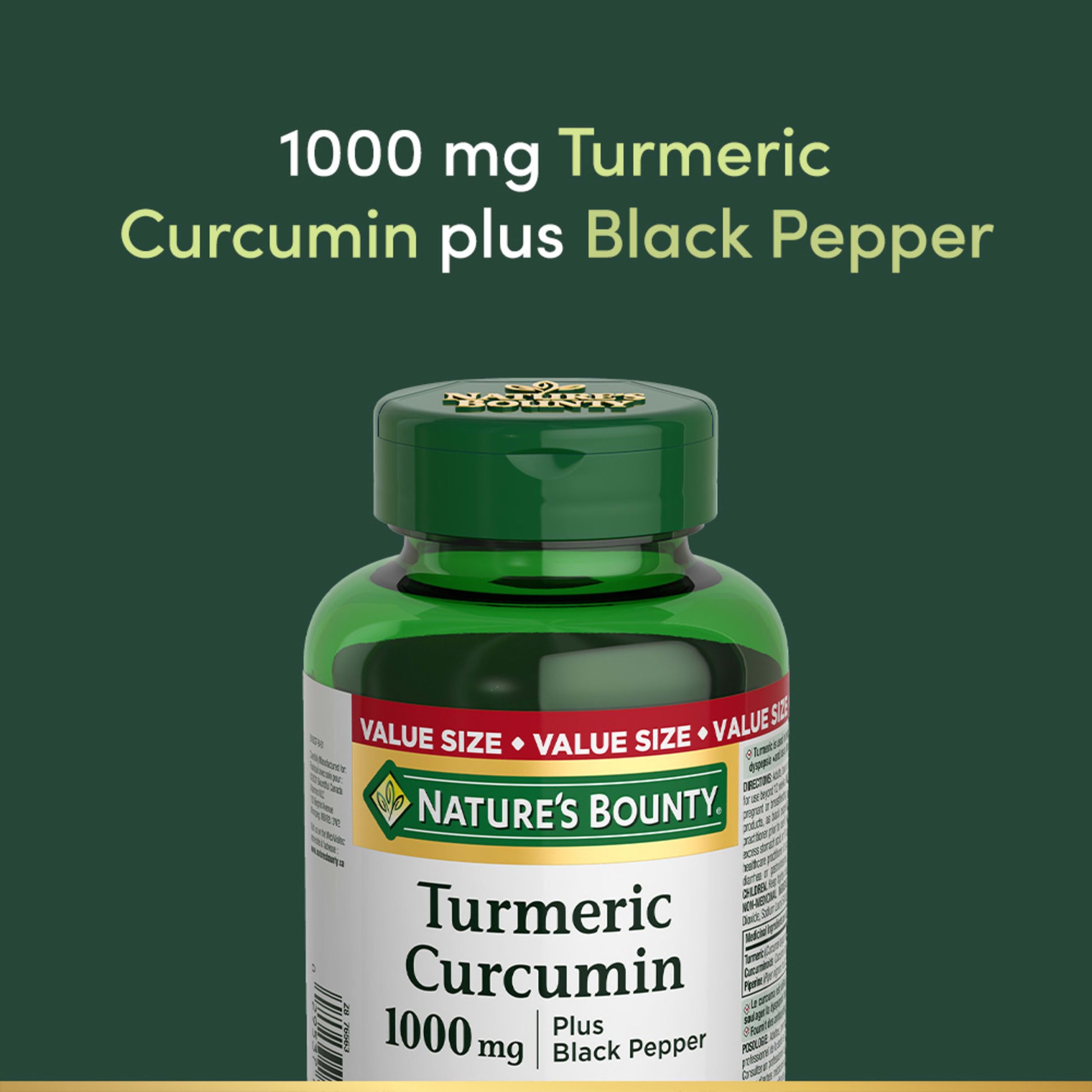 Turmeric Curcumin Plus Black Pepper, 1000 mg||EN