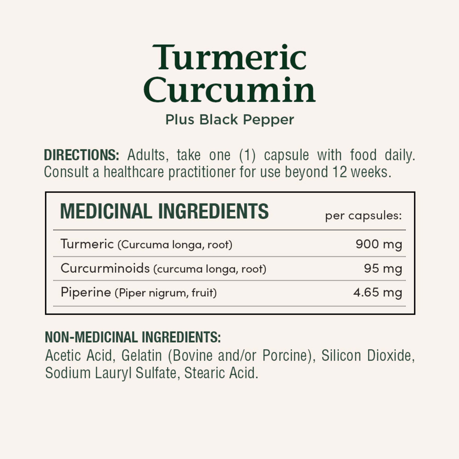 Turmeric Curcumin Plus Black Pepper, 1000 mg||EN