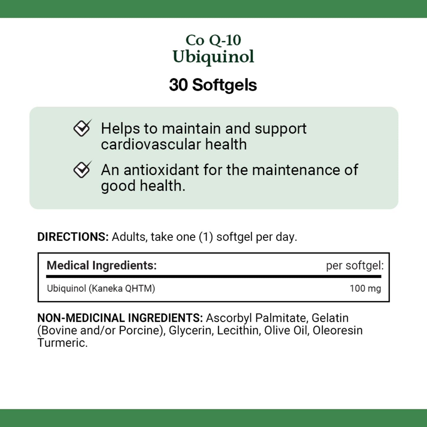 Ubiquinol, Co Q-10, 100 mg, Softgels