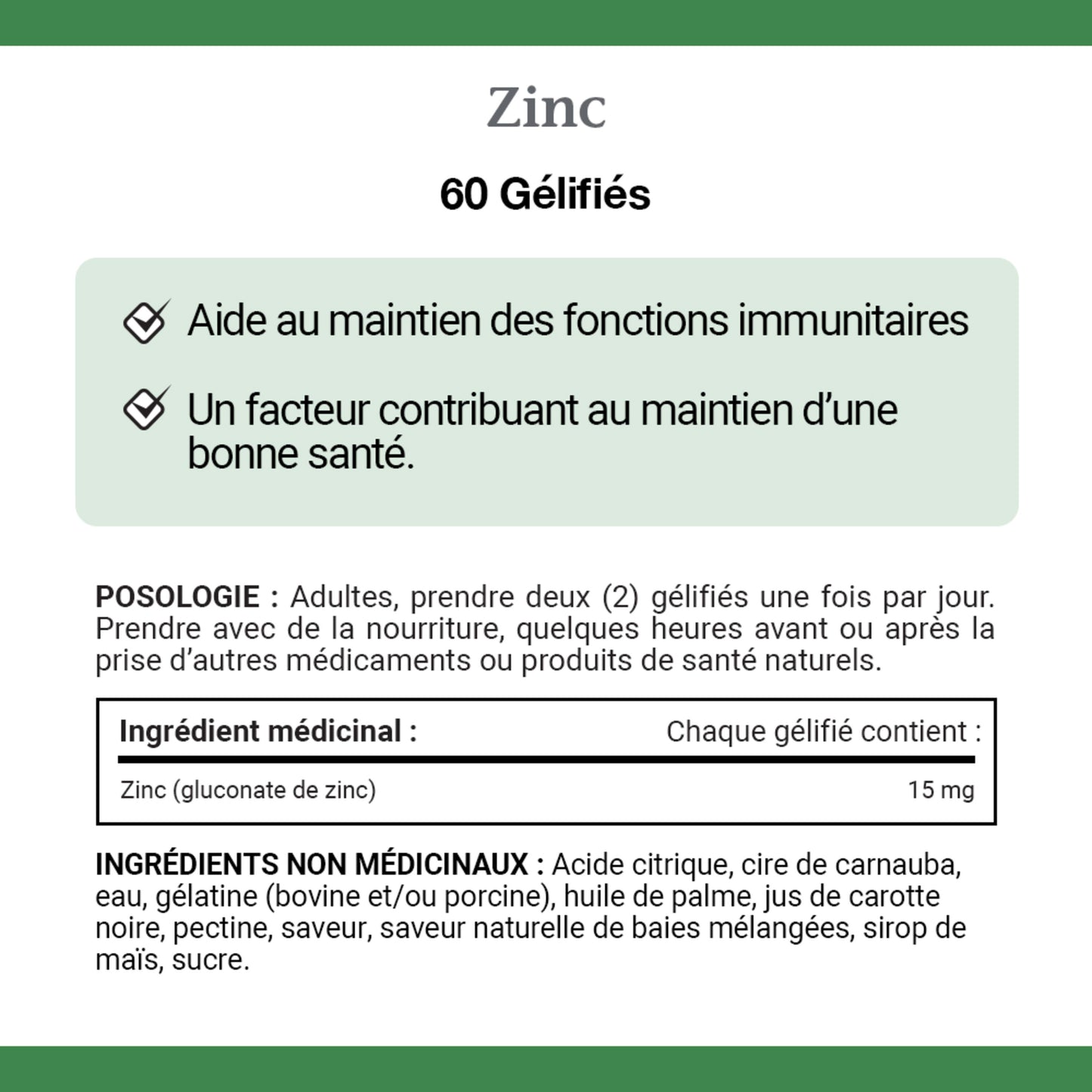 Zinc,15 mg, 60 Gummies
