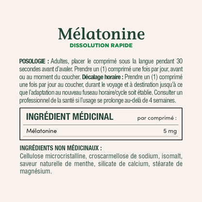 Mélatonine, dissolution rapide, 5 mg||FR