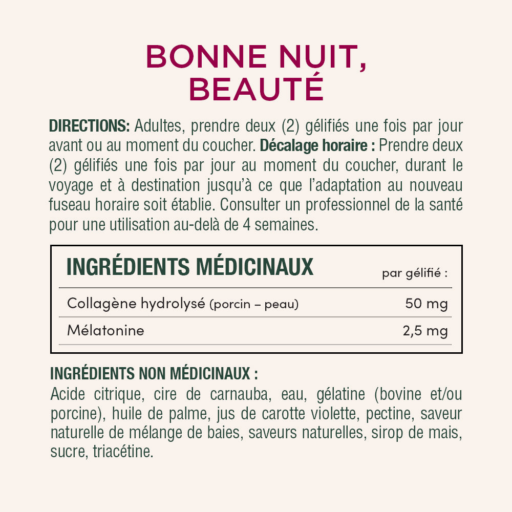 Bonne nuit, beauté avec mélatonine et collagène||FR