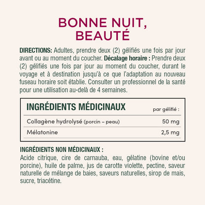 Bonne nuit, beauté avec mélatonine et collagène||FR