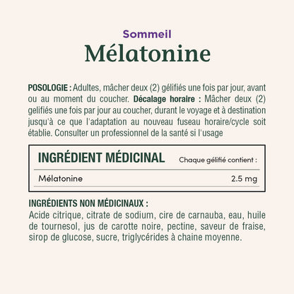 Mélatonine, 2,5 mg||FR