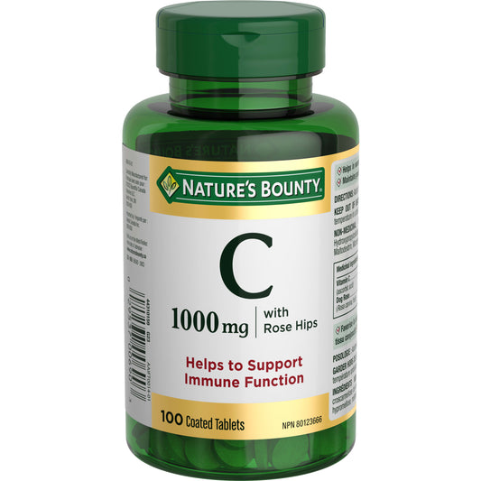 NATURE'S BOUNTY Vitamin C 1000 Mg With Rose Hips, 100 Count