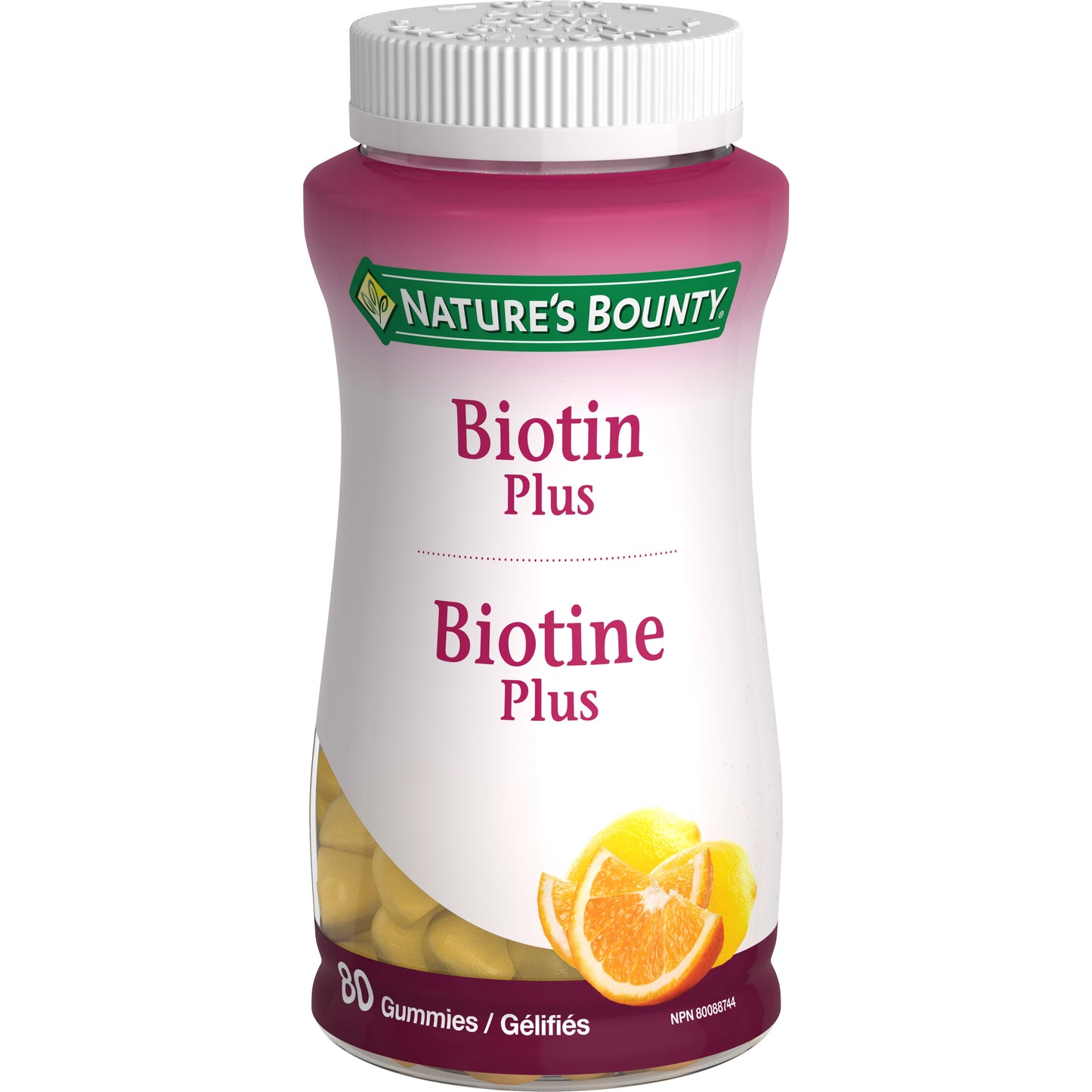 NATURE'S BOUNTY Biotin Plus Vitamin C & E, Helps Maintain Health Of Normal Hair And Skin, Ummies, 80 Count