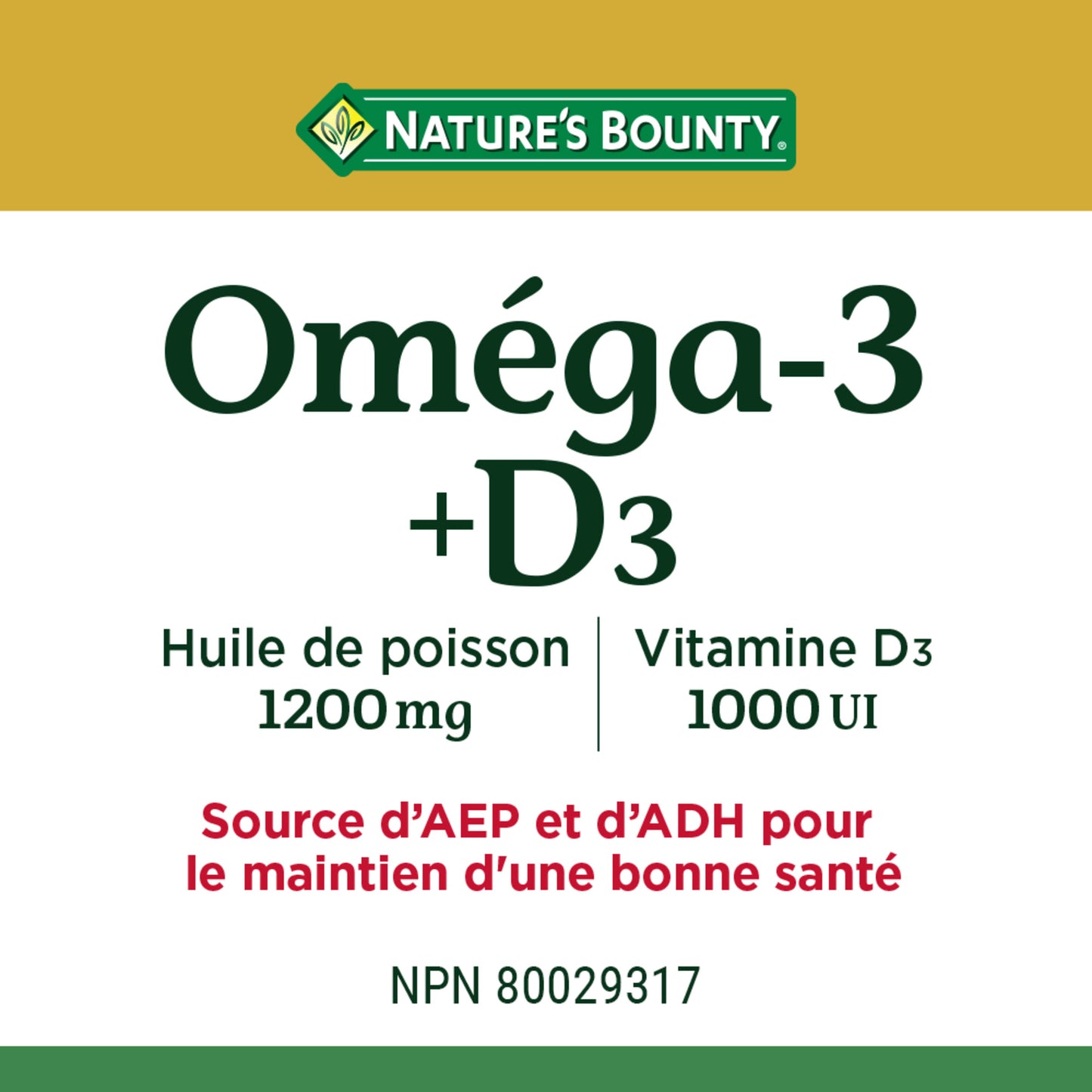 NATURE'S BOUNTY Omega-3 + D3, 90 Count