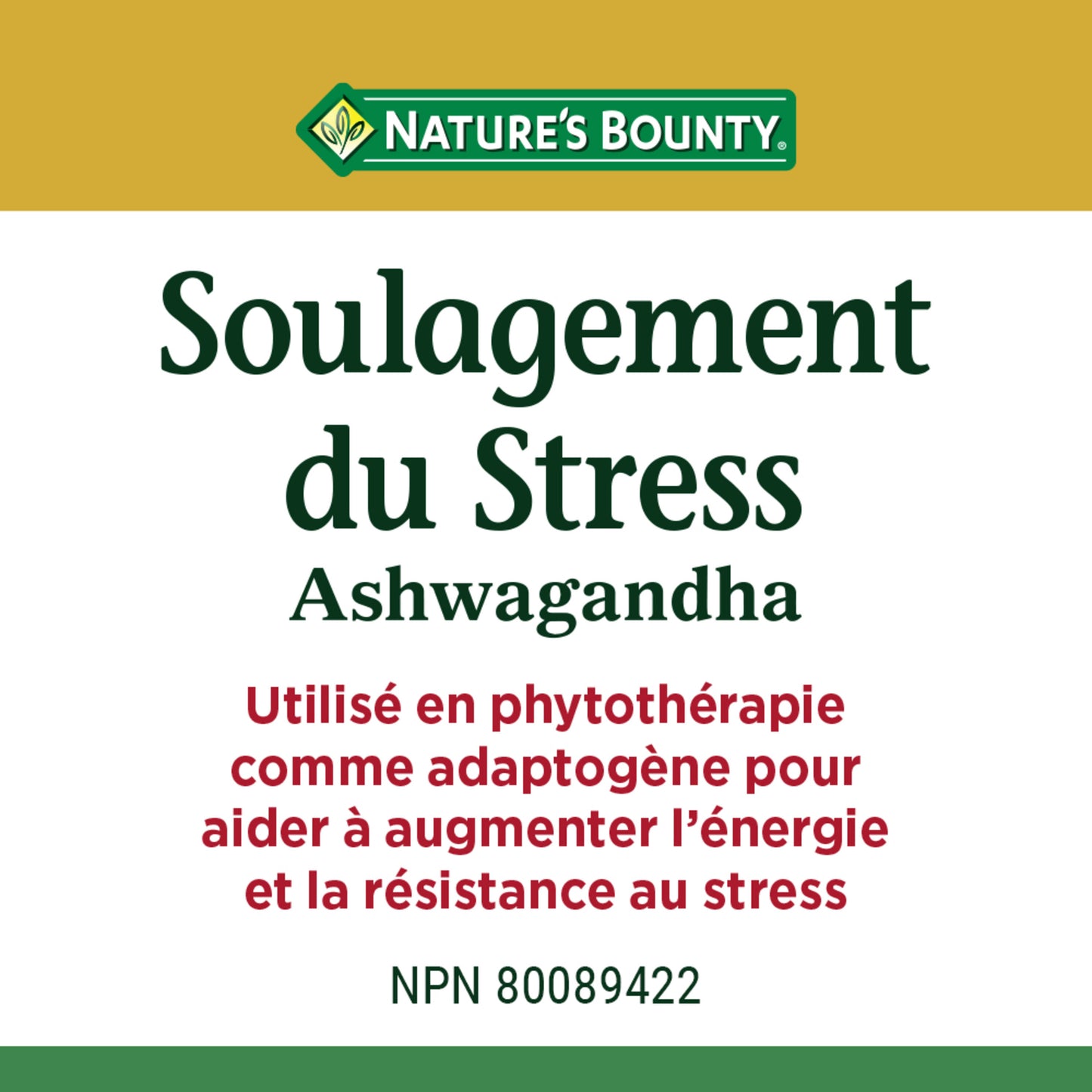 NATURE'S BOUNTY Stress Relief Ashwagandha, Used In Herbal Medicine As An Adaptogen To Help Increase Energy And Resistance To Stress, 100 Capsules, 100 Count