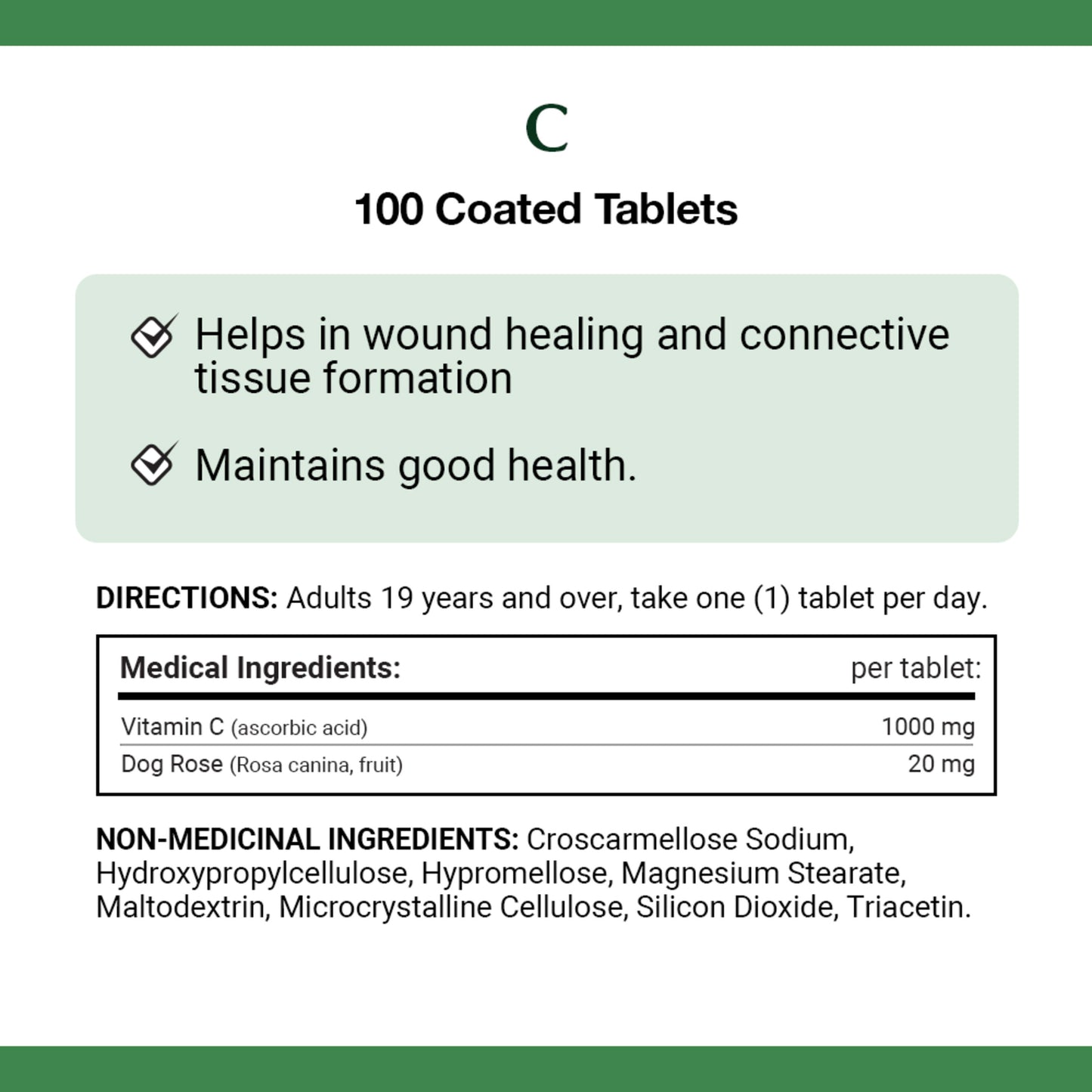 NATURE'S BOUNTY Vitamin C 1000 Mg With Rose Hips, 100 Count