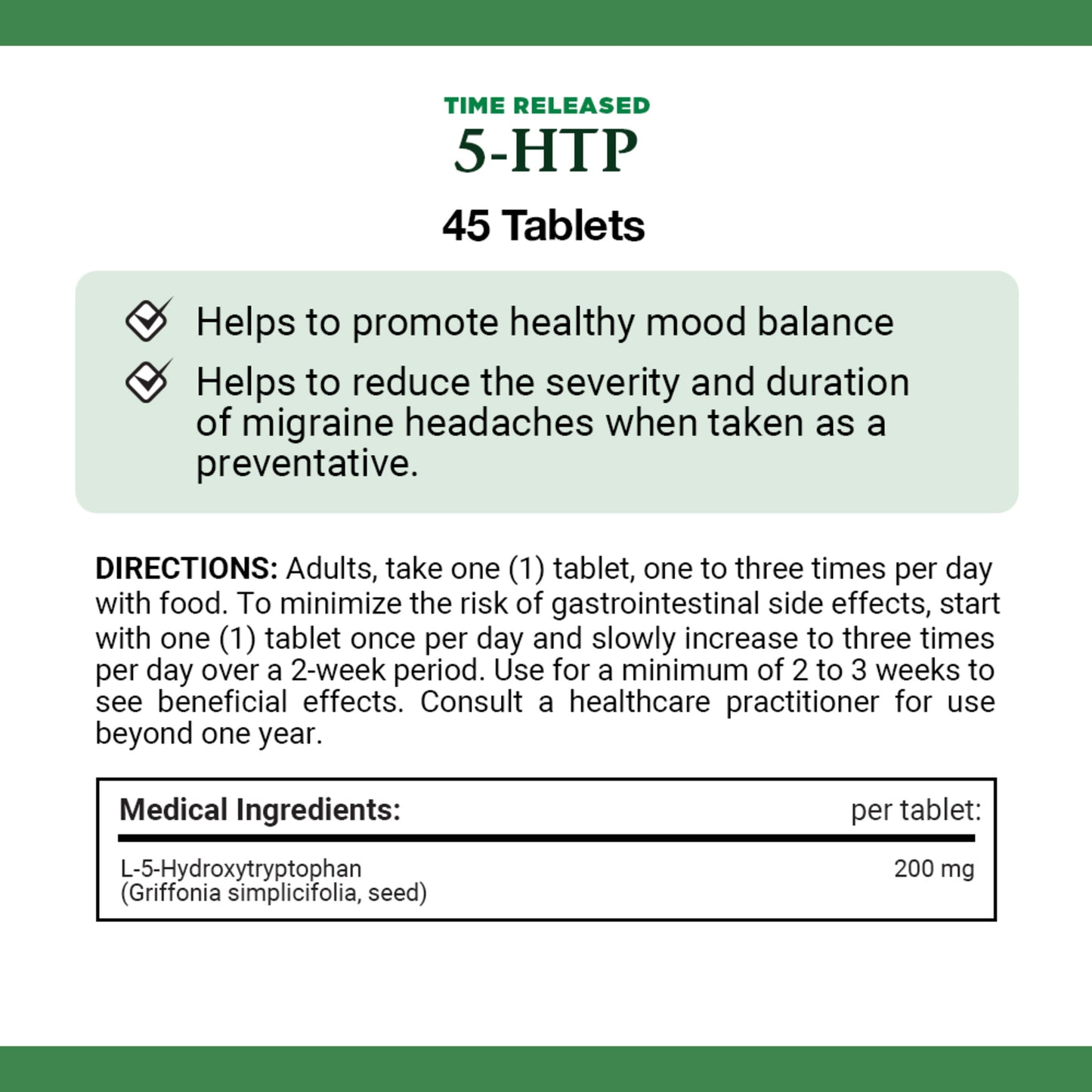 5-HTP Time Released 200 mg, Helps to promote healthy mood balance.