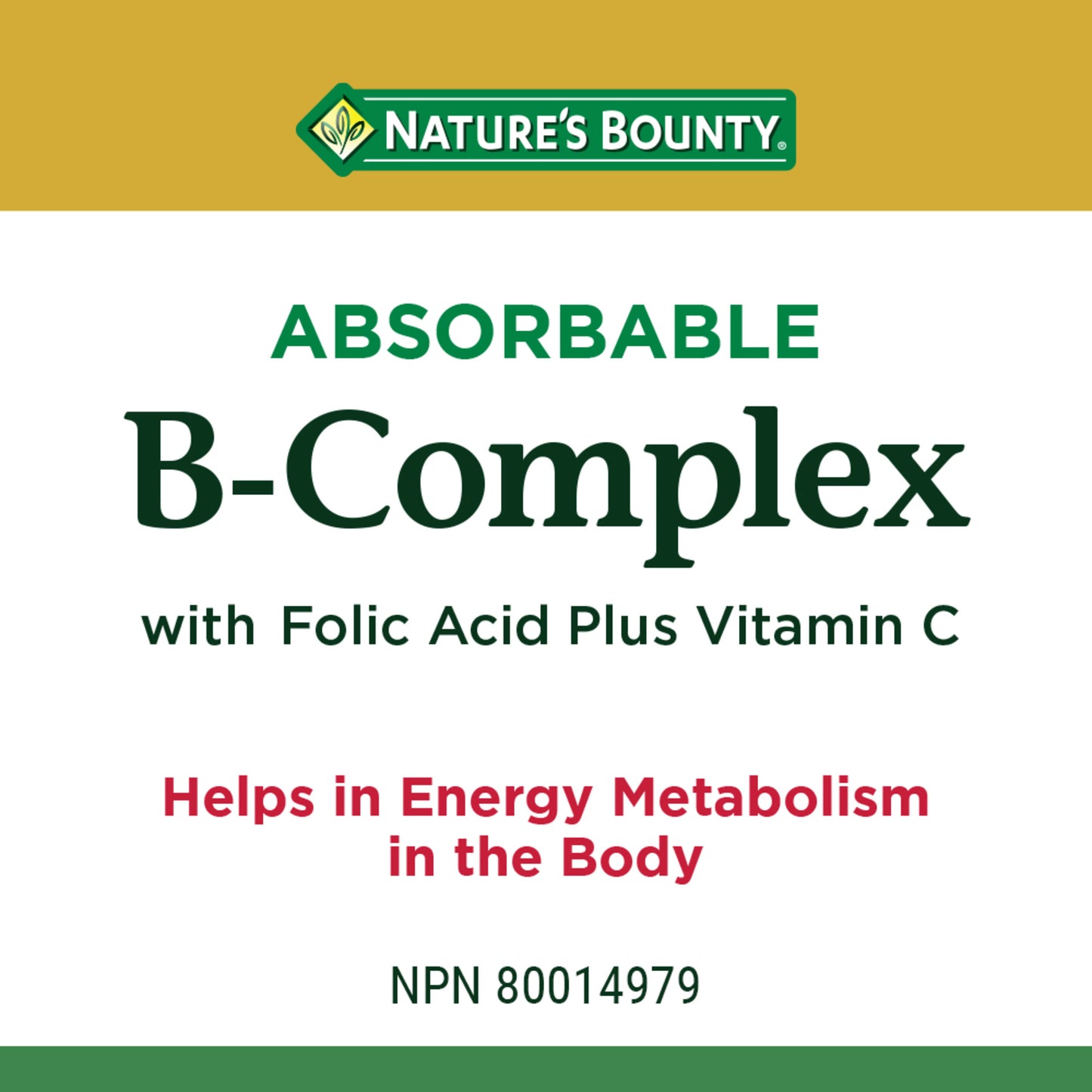 Absorbable B-Complex With Folic Acid Plus Vitamin C