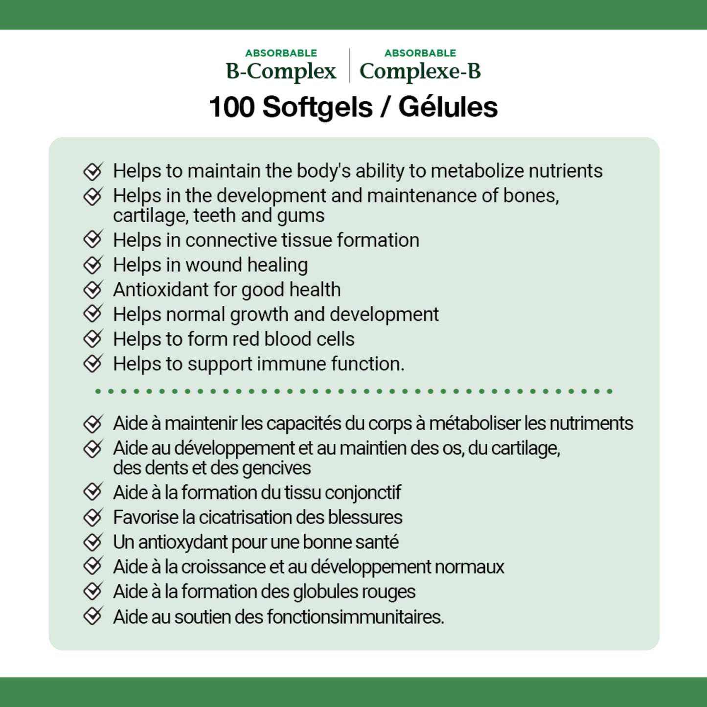 Absorbable B-Complex With Folic Acid Plus Vitamin C