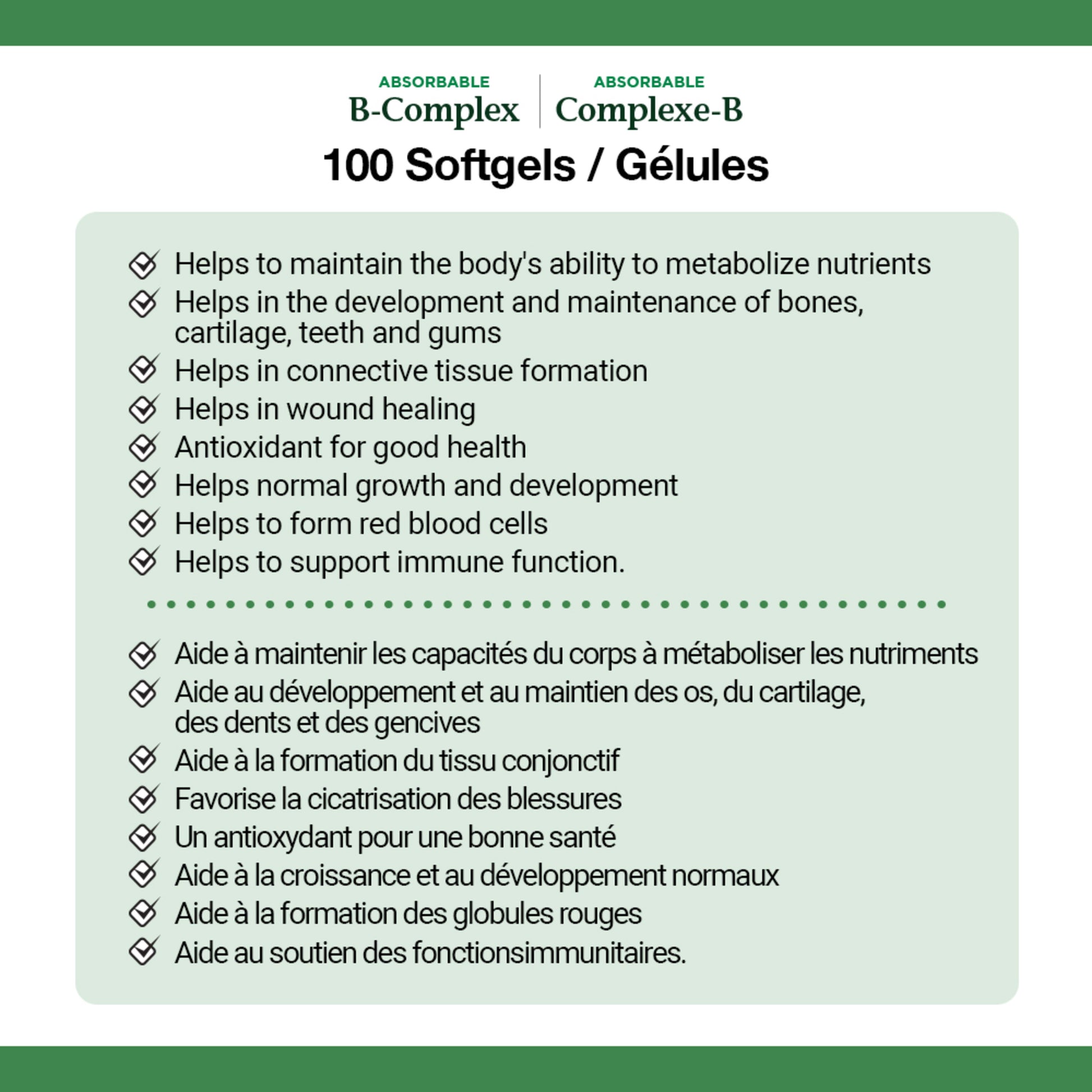 Absorbable B-Complex With Folic Acid Plus Vitamin C