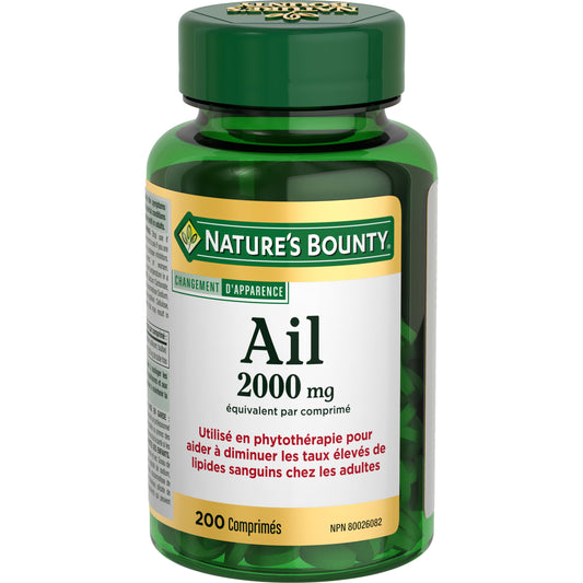 Ail, 2 000 mg, réduction taux lipides élevés||FR