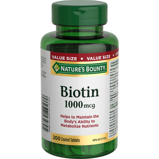Biotin, 1000 mcg, Value Size, Coated Tablets