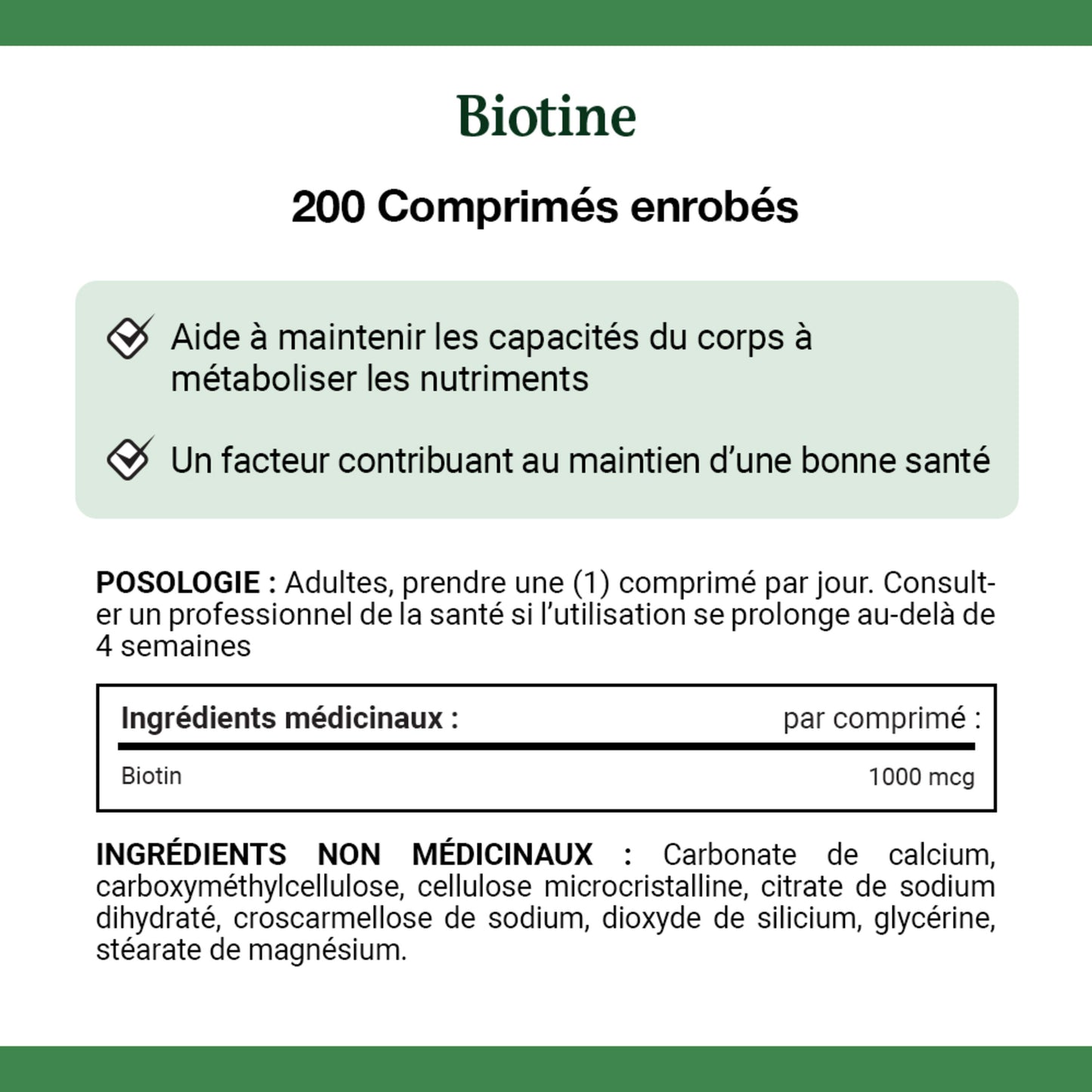 Biotin, 1000 mcg, Value Size, Coated Tablets