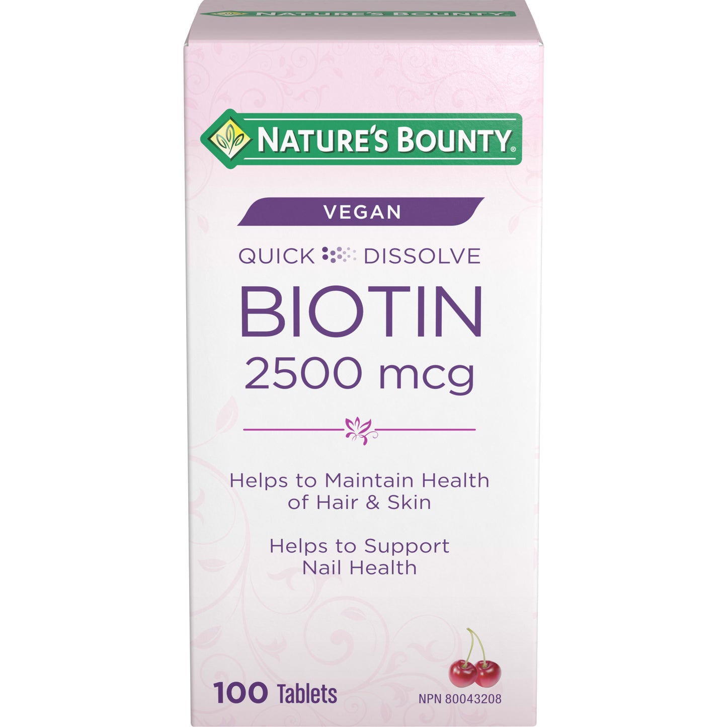 Biotin, Quick Dissolve Tablets, For Hair, Skin & Nails, Cherry Flavour, Vegan